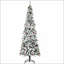 Arbre de Noël artificiel enneigé 9 pi avec branches de pin réalistes, pommes de pin, baies rouges, ouverture automatique, vert-715716987
