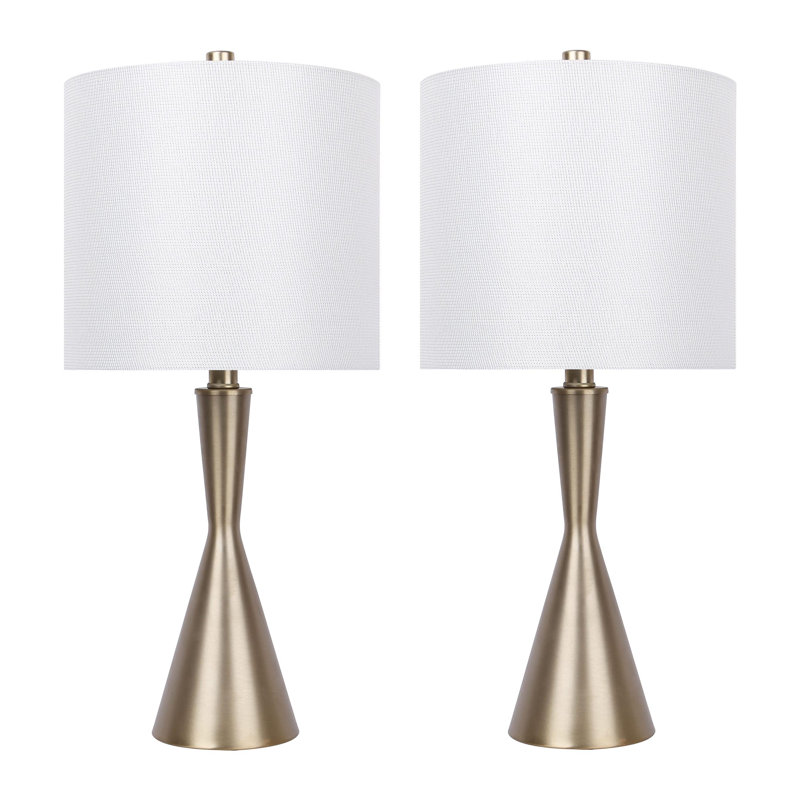 Ensemble de lampe de table 23 po Ogilvy, Nickel brossé, Gris texturé