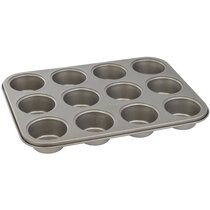 Trudeau Structure Pro Silicone Muffin Pan, 6 Cup Large, Grey/Pink