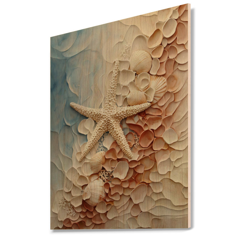 Cates II - décoration murale bord de mer en bois, H 40 po x l 30 po, Rectangulaire