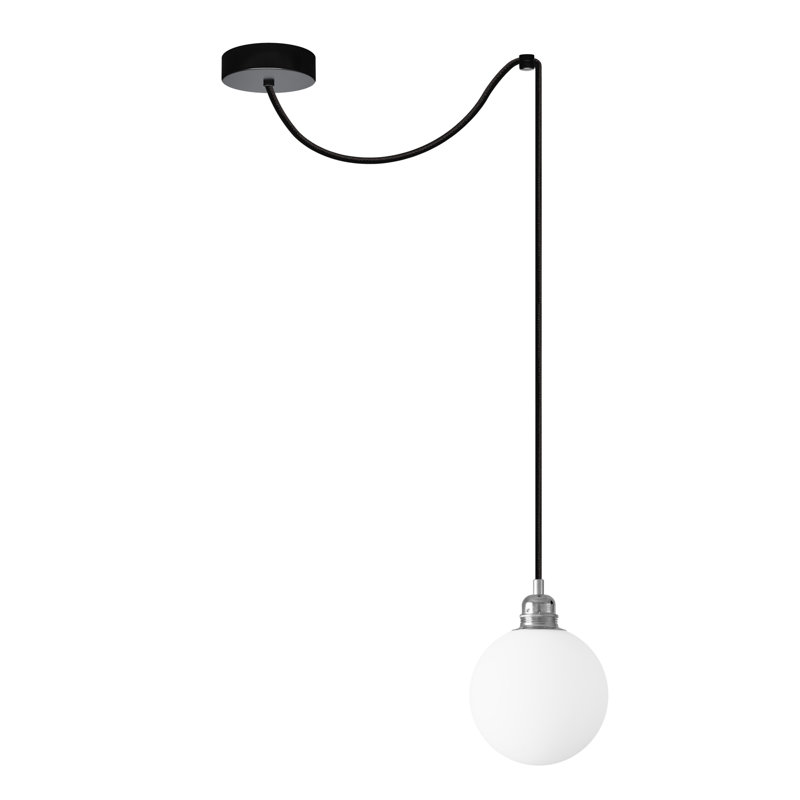 Ruithero 1 - Light Bulb Pendant, Nickel/Black, 271.5cm H x 15cm W x 15cm D