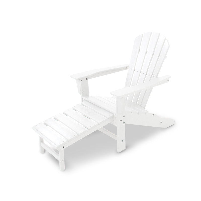 POLYWOOD Palm Coast Ultimate Adirondack avec repose-pieds dissimulé, Blanc