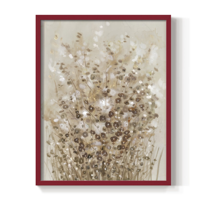 Flourishing II Framed Print - Solid Wood, H 30 po x l 24 po, Rouge