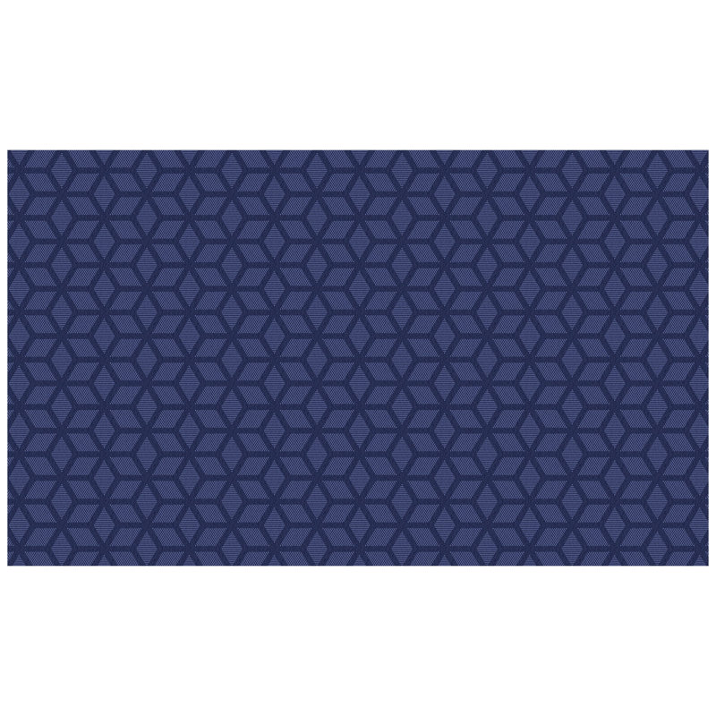 Un-Rug Cubics Rube Low Profile Kitchen Mat by Matterly, Rectangle 3' x 5', Blue