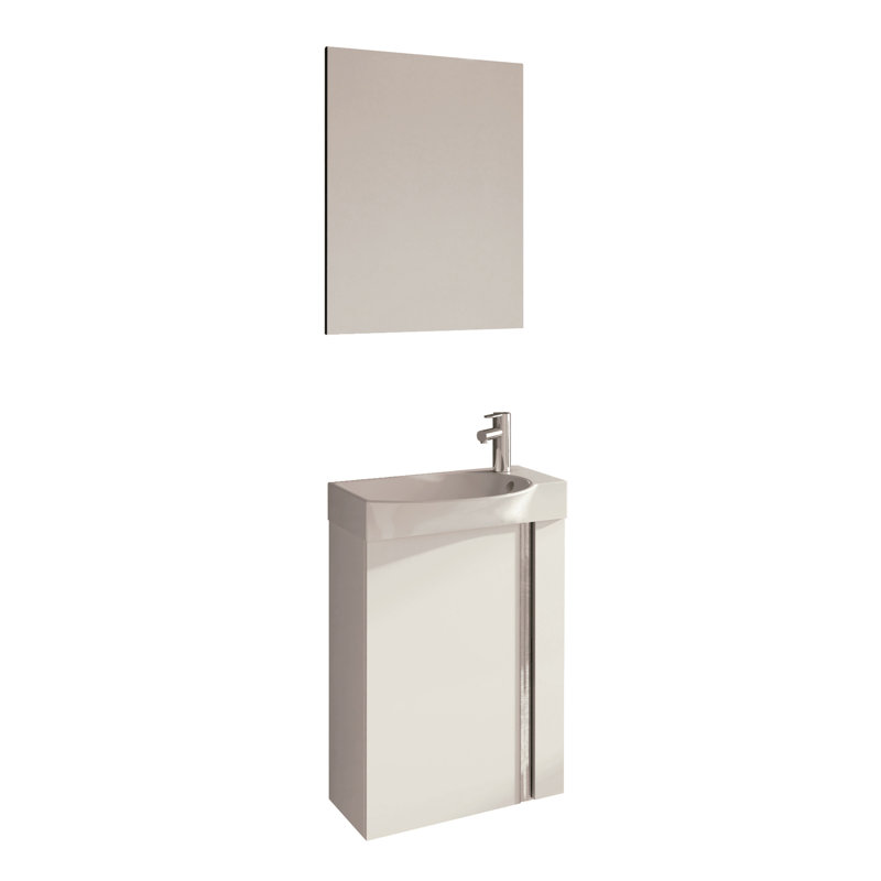 Ensemble de meuble-lavabo simple mural 18 "avec miroir Margolis, Blanc