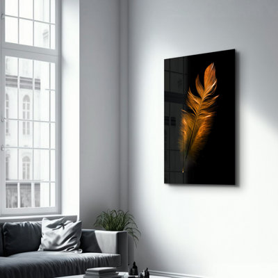 Élégante peinture murale en verre trempé de 13,8 po x 21,7 po | 100% verre trempé, épaisseur: 0,16 pouce | Imprimé UV pour des couleurs éclatantes | Parfait pour la décoration intérieure, le salon et les espaces de bureau