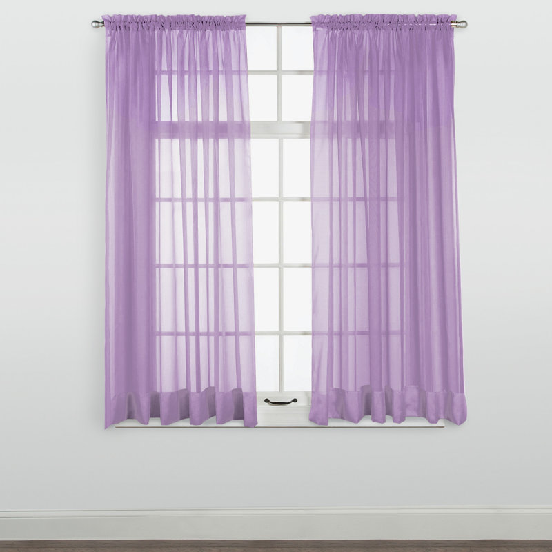 White Sheer Polyester Rod Pocket Window Curtain Panel 60" x 63"