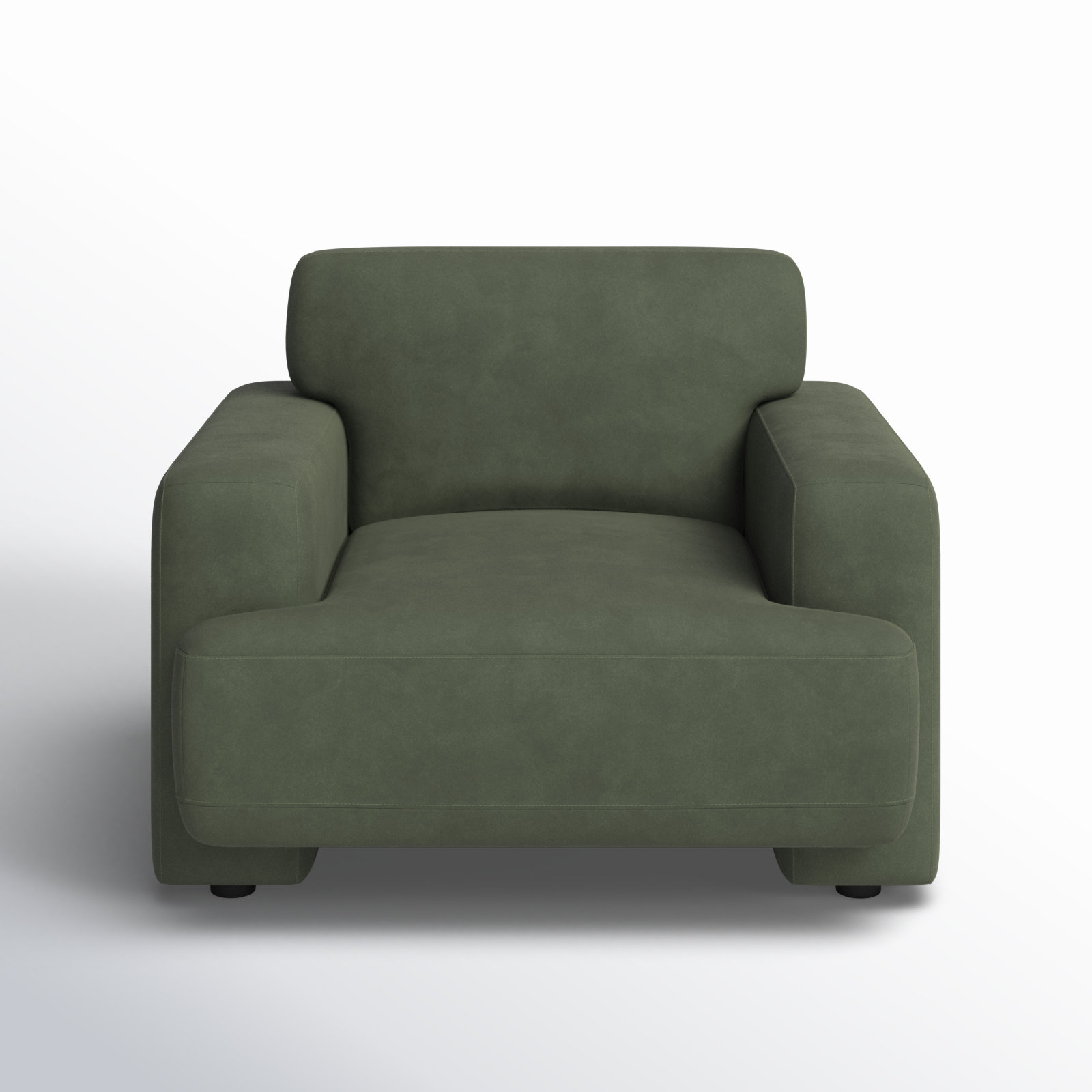 Ives 42'' Oversized Upholstered Armchair, Soren Olivine Performance Velvet