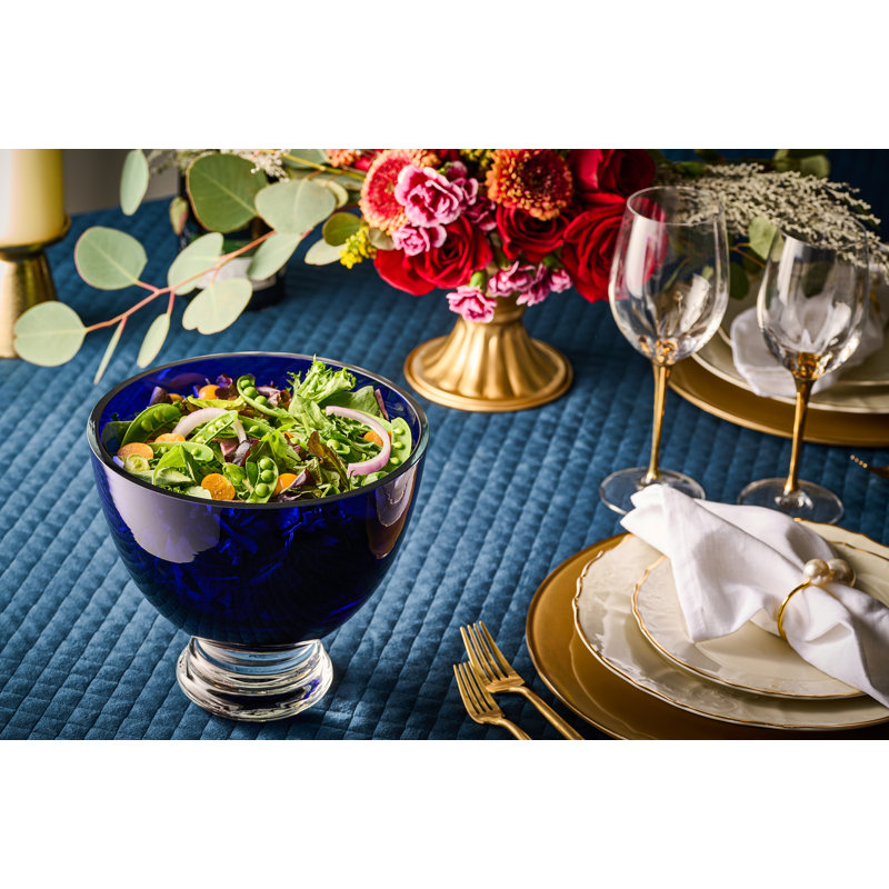 Warner Handmade Glass Decorative Bowl, 9.38" H x 10.63" W x 10.63" D