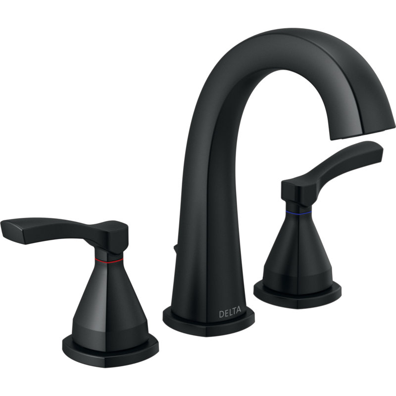 Stryke Widespread Bathroom Faucet with Drain Assembly and DIAMOND™ Seal Technology, Matte Black, Lever Handle