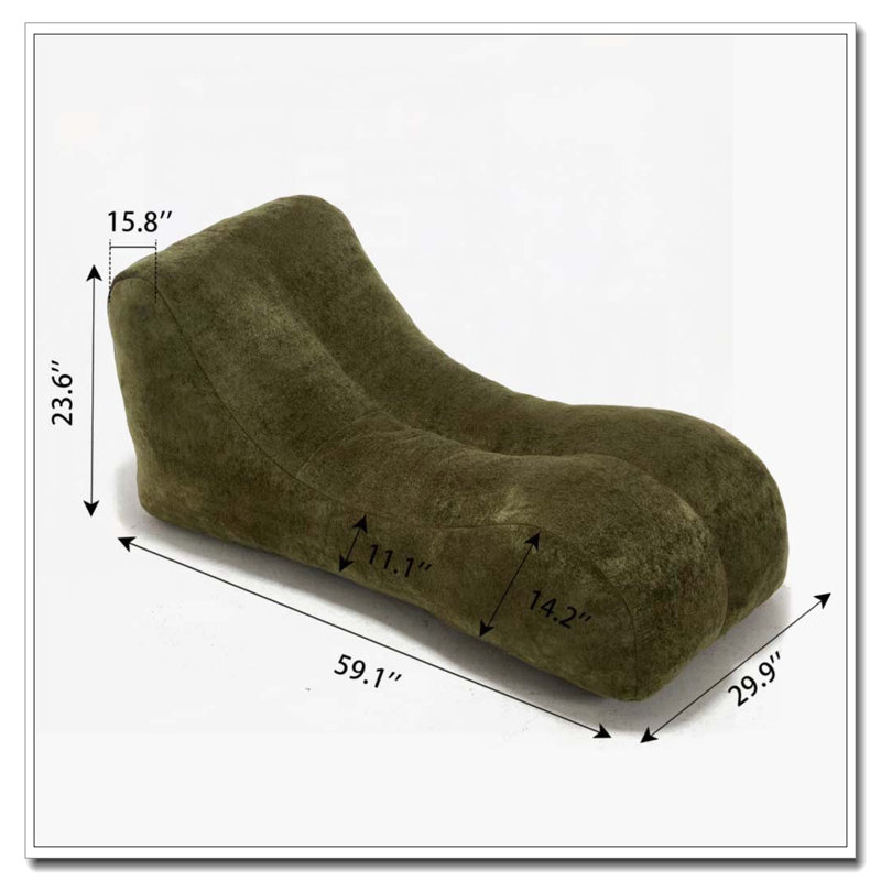 Pouf rembourré, Vert olive