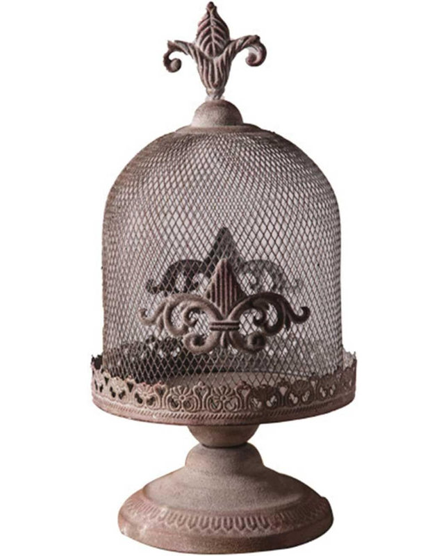 Vintage Metal Birdcage Candle Holder, 18.11" H x 9.06" W x 9.06" D