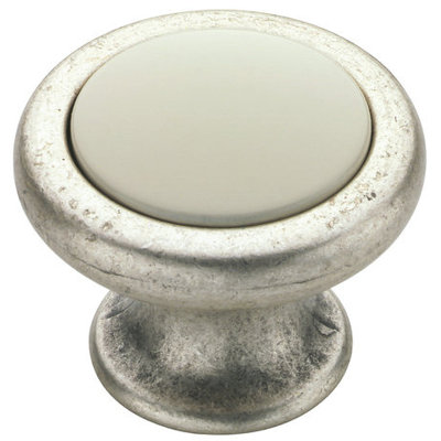 (5 Pack) 1-3/16 inch Francesca Knob Satin Bronzed Copper and Ivory
