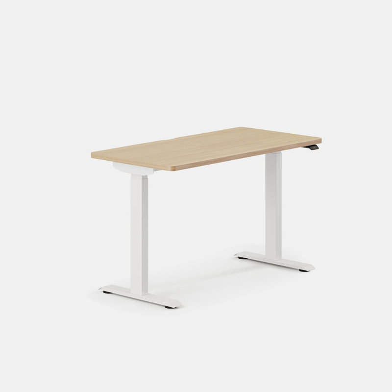 Duo Standing Desk, 47.3" H x 48" W x 24" D, White, Woodgrain
