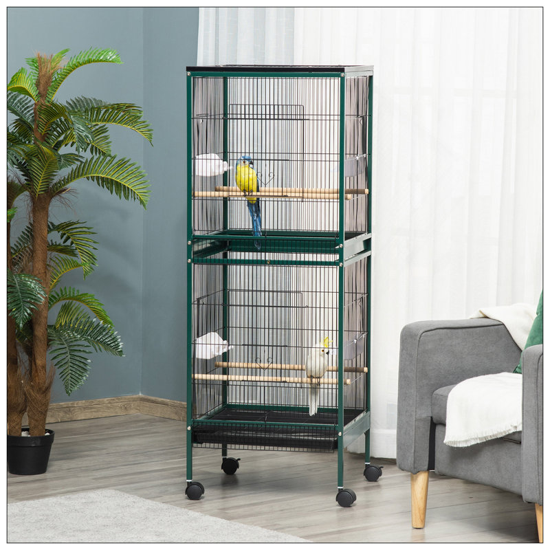 55-Inch Large Flight Bird Cage With Multi-Door Design, Spacious Aviary For Small Birds, Easy To Clean And Portable