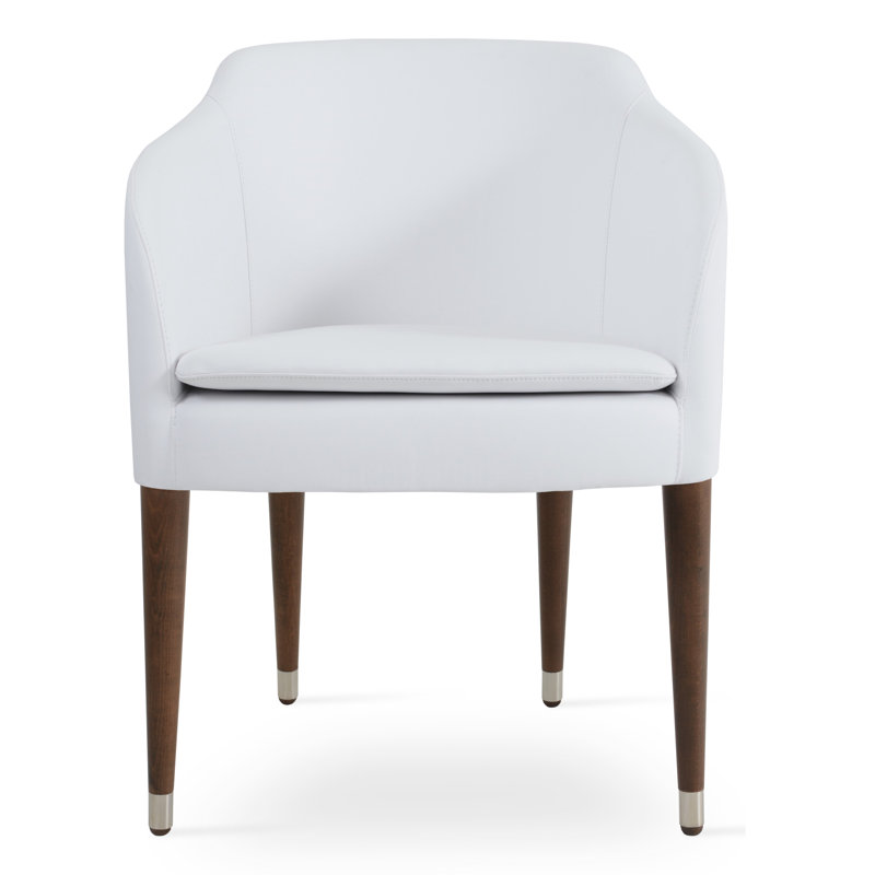 Alphine Upholstered Solid Back Dining Chair, White