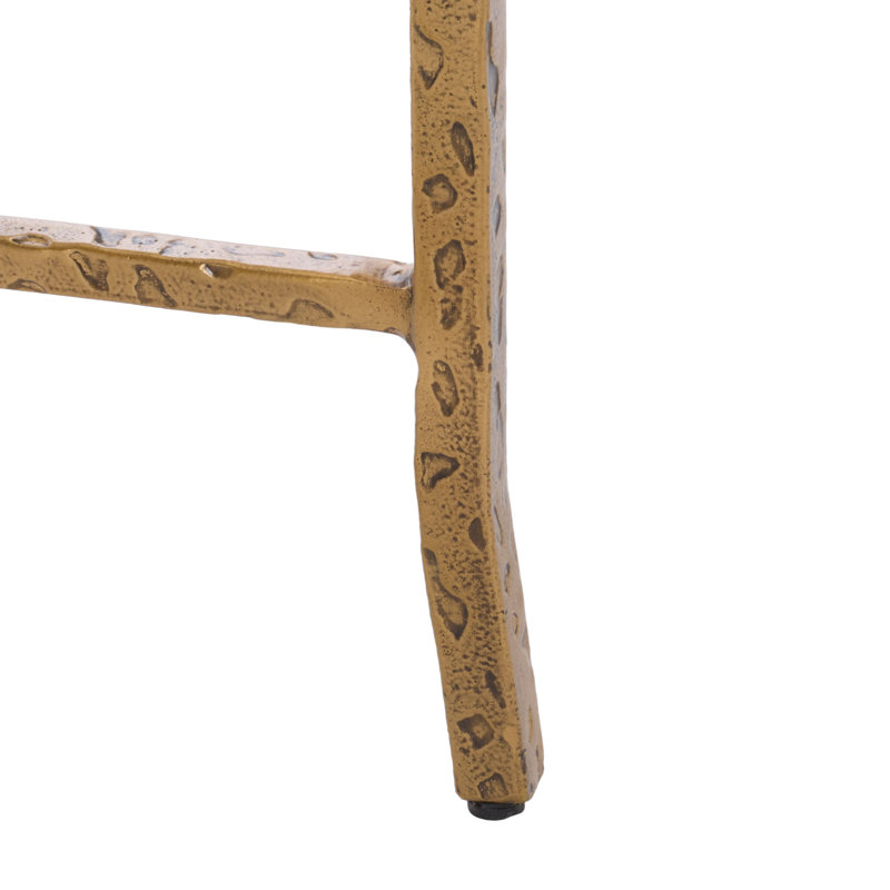 Myrtise Forged Metal Round Accent Table, Brass