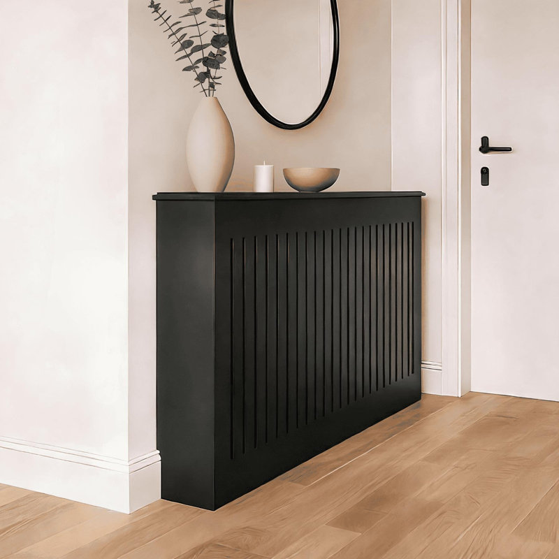 Loxley Radiator Cover, Black, Large - 150cm W