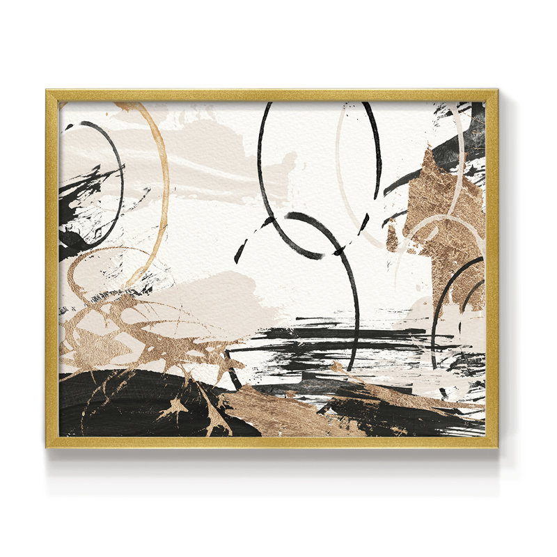Au-dessus de l'océan - Impression encadrée - Restickable, H 11 po x l 14 po, Doré