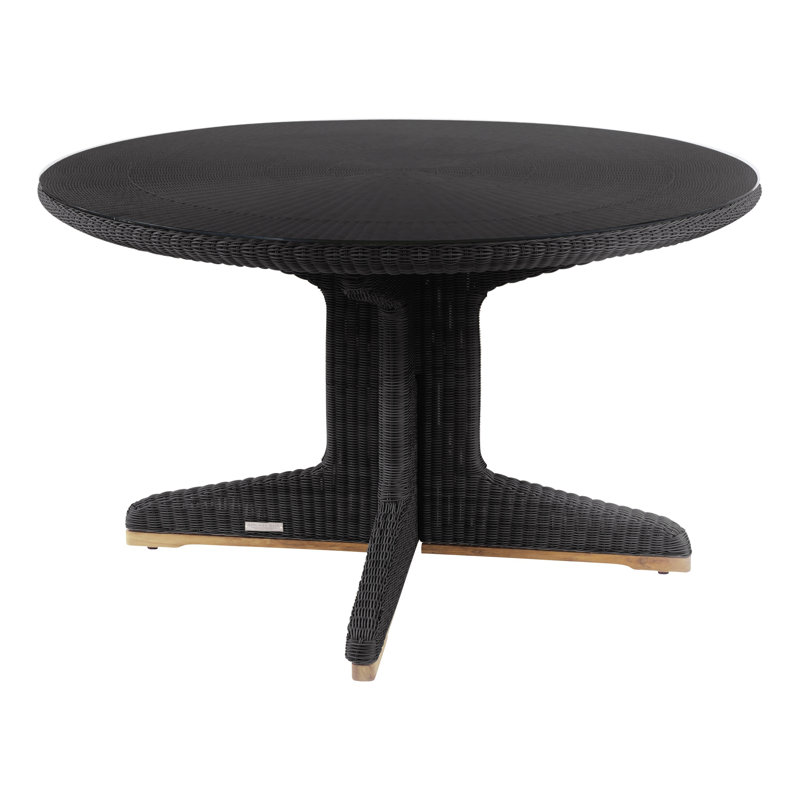Westport Outdoor Round Dining Table, 60" Diameter, Black