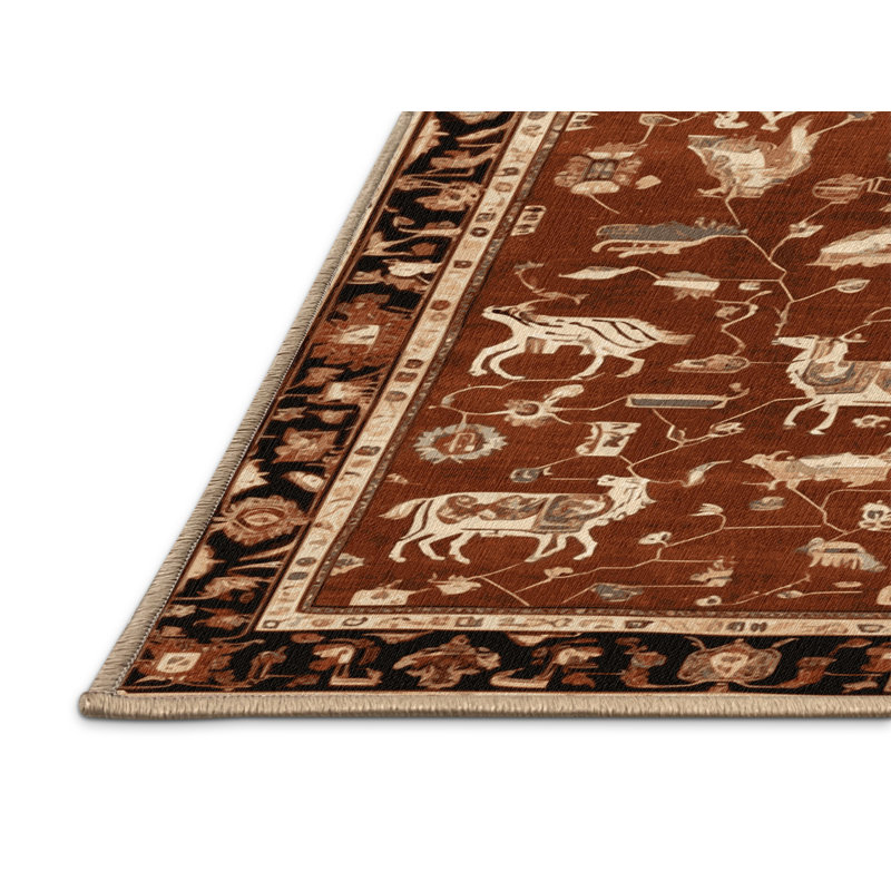 Tapis brun lavable à la machine, Tapis de couloir 2 pi x 4 pi