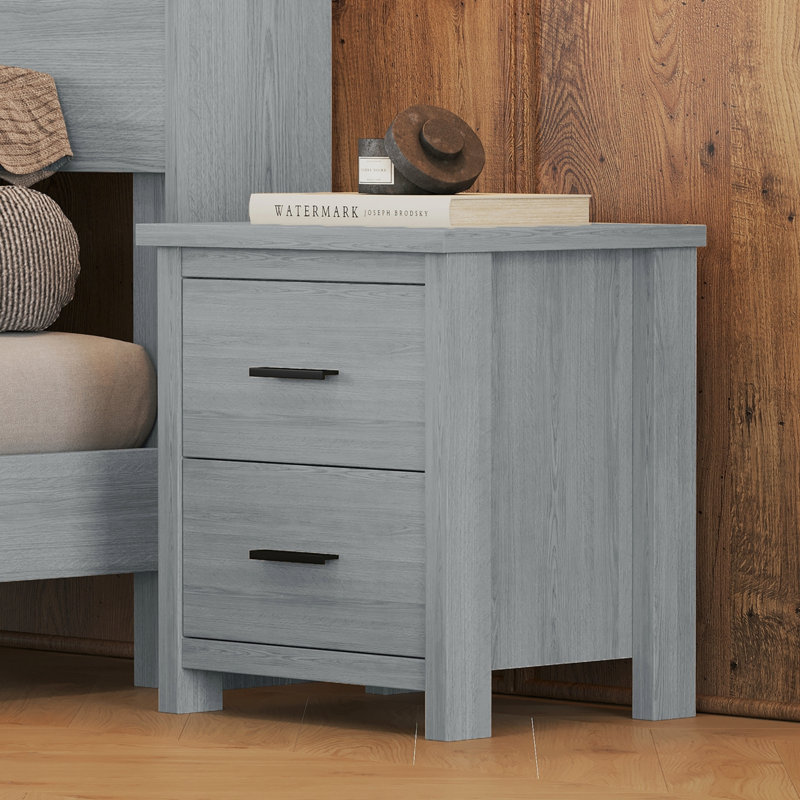 Table de chevet moderne Mid Century, Gris clair