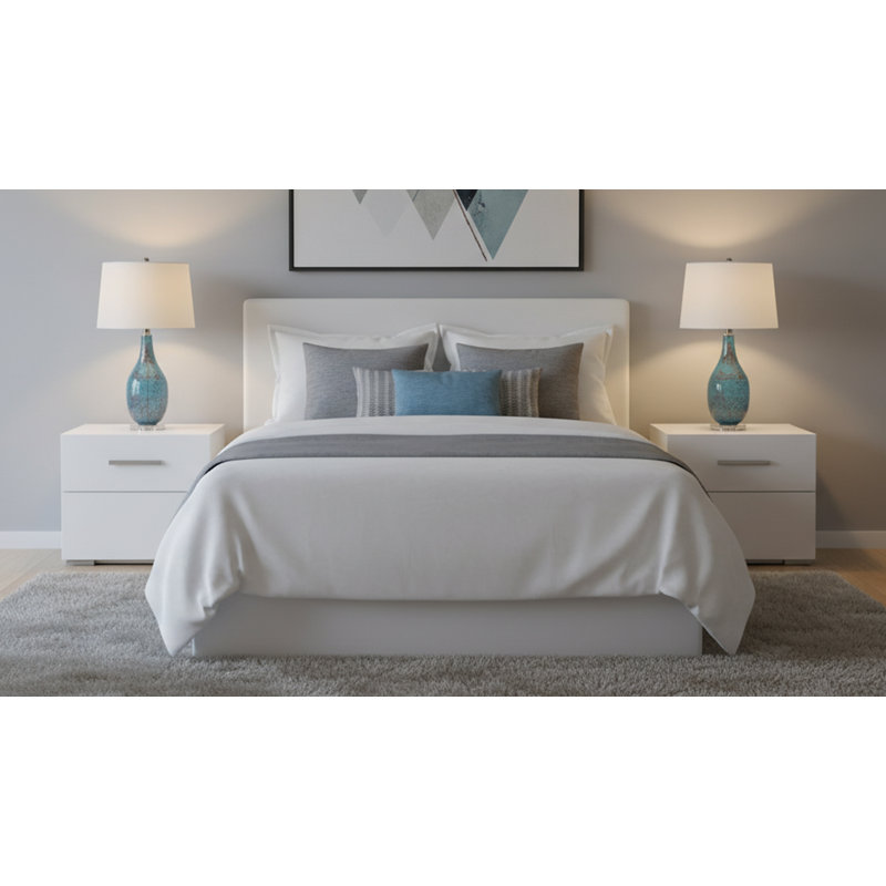 Bitonto 29" Light Blue and Red Table Lamp with USB Port