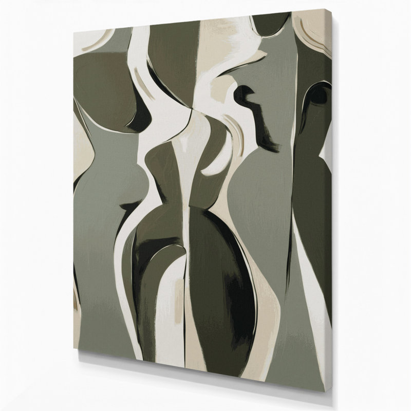 Abstrait art figuratif brun sur toile 91, H 14 po x l 11 po