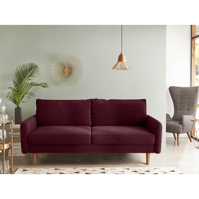 Azelin 70" Round Arm Sofa, Burgundy