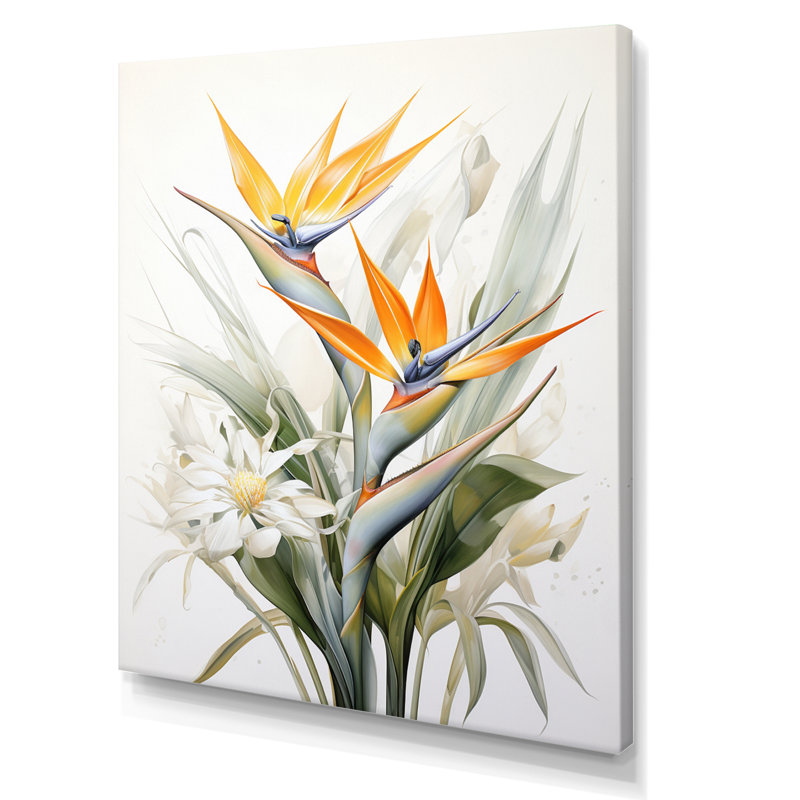 Oiseaux de paradis Paradise III - Art mural oiseaux de paradis, Toile tendue, 32" H x 24" W