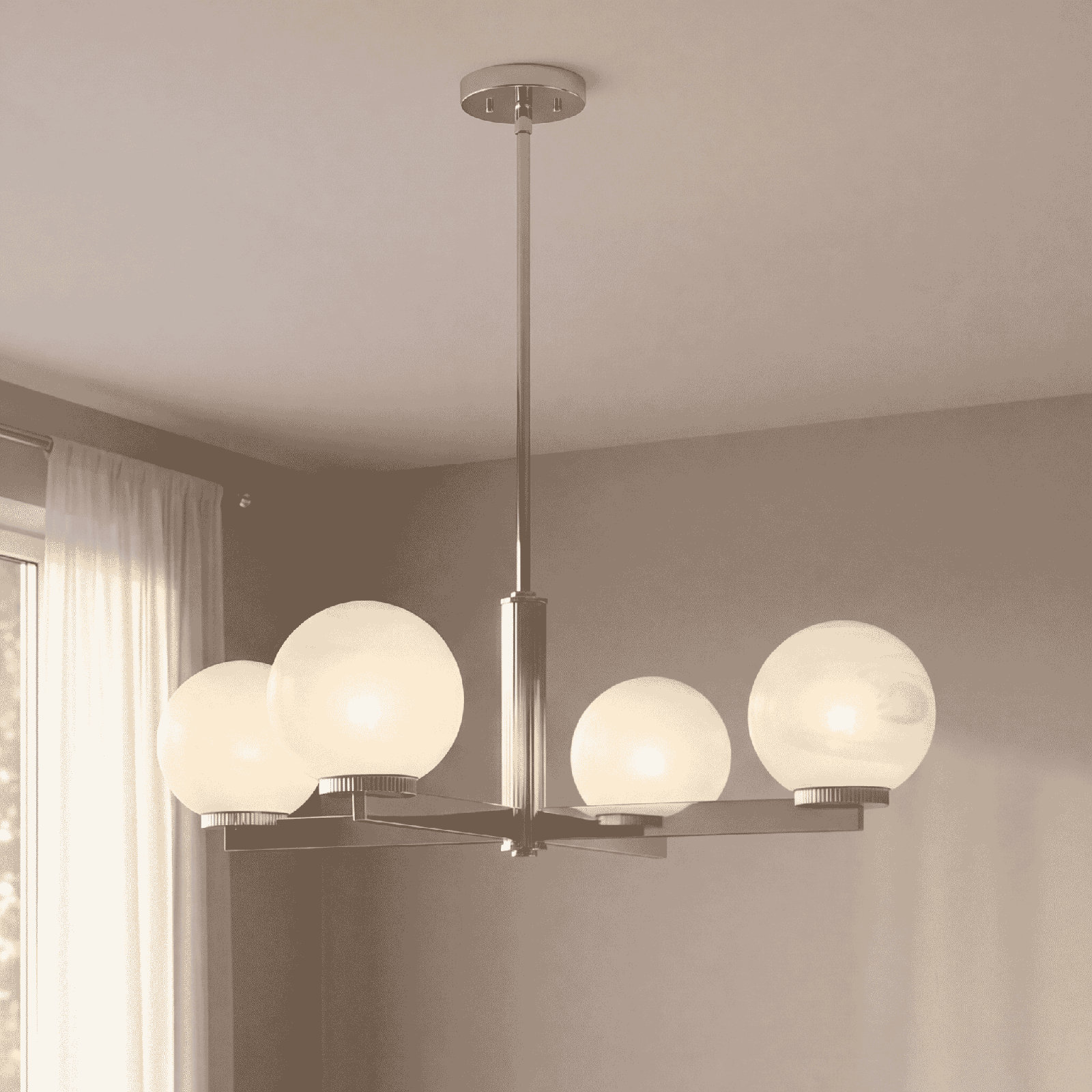 Claudette 4-Light Chandelier, Chrome