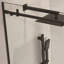 Porte de douche coulissante sans cadre l 60 po x H 76 po en noir mat avec verre transparent
