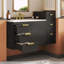Armoire murale flottante 12 po avec tiroirs 12 po - Noir-1481384677