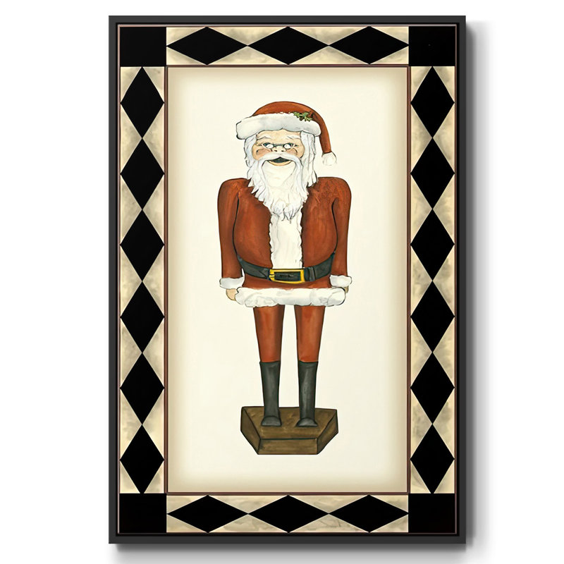 Père Noël joyeux, Noir, H 25 po x l 17 po x P 1,5 po