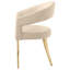 Ensemble de 2 chaises de salle à manger Liano, dossier ouvert incurvé, pieds dorés, tissu-109212887