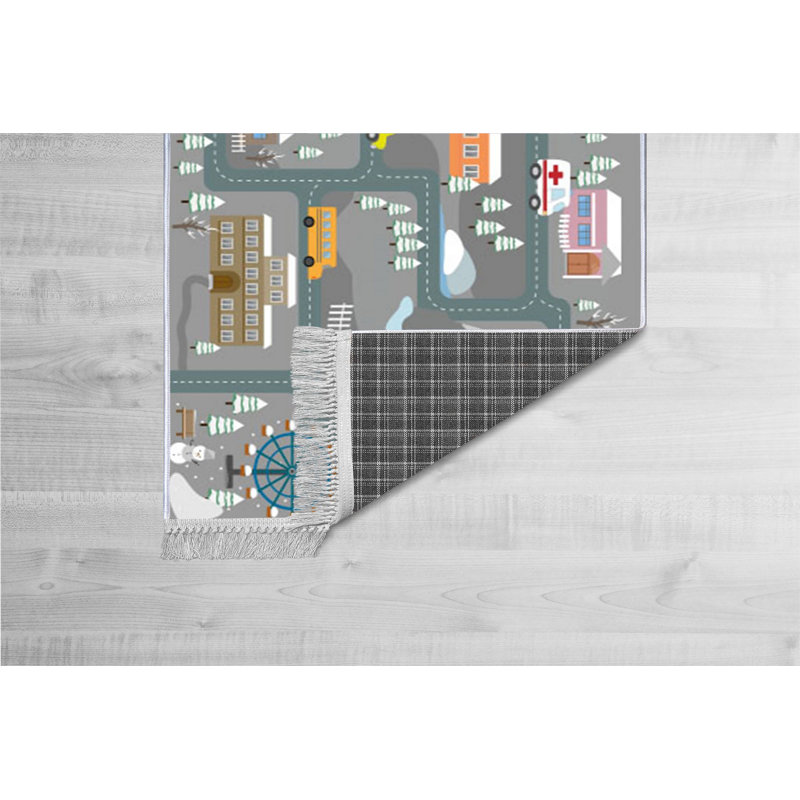 Mankin Grey/Green/Orange Rug, Rectangle 180 x 280cm