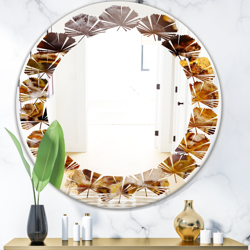 Miroir mural Leaves Sand, H 23,6 po x l 23,6 po