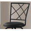 Tabouret de bar, ensemble de 2, pivotant, hauteur de bar, métal noir, aspect cuir, contemporain, moderne