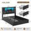 Lit plateforme tapissier avec rangement et tête de lit à DEL, livré dans 2 boîtes, assemblage simple, aucun sommier nécessaire-2002349202-2022587547