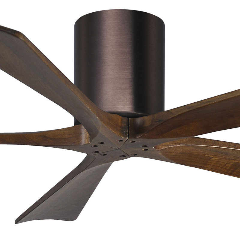 Ventilateur à pales encastré 5 pales Irene, Bronze brossé, 52", Ton noyer