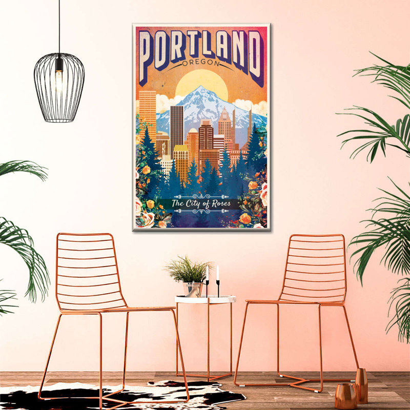 Portland Roses City sur impression sur toile, H 48 po x l 32 po x P 1,25 po