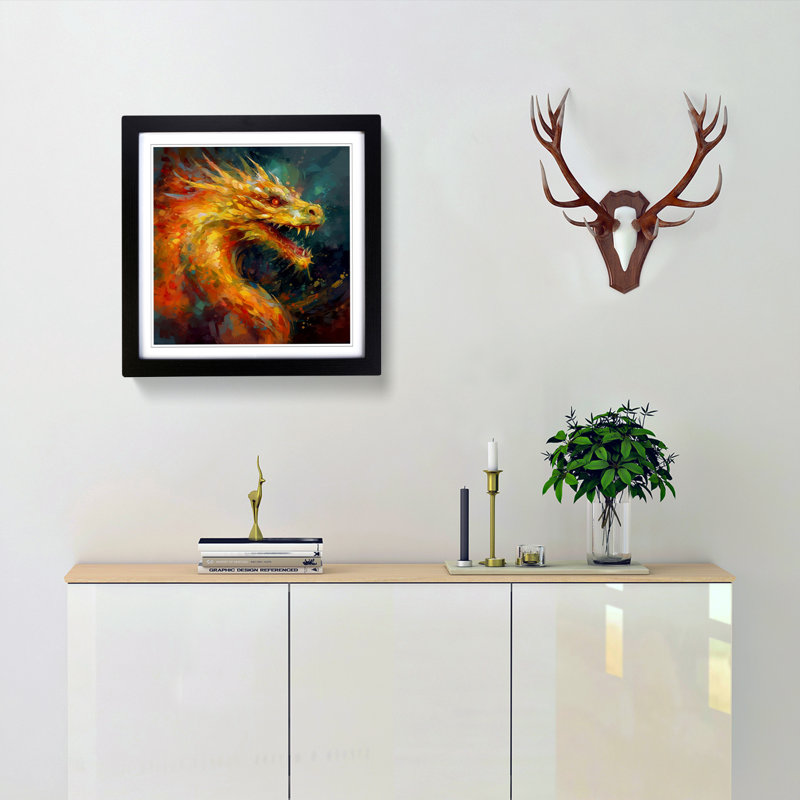 Single Picture Frame Print on Wood, Black