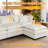 106.5" L-Shaped Modular Sectional Sofa, 3-Seater Cloud Couch with Chenille Upholstery, Lumbar Pillows & Movable Ottoman for Living Room-2102645845