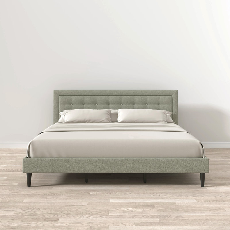 Ogrady Upholstered Platform Bed, Beige, King