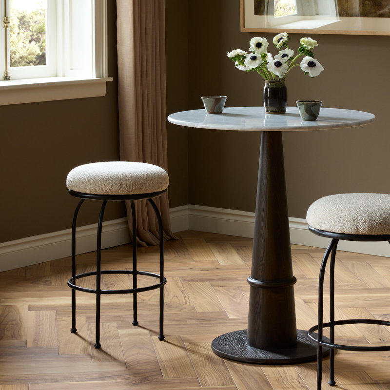 Larisa Upholstered Stool with Metal Frame, Bar