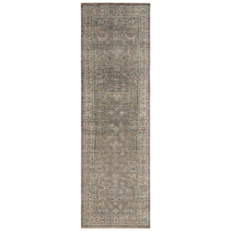 Izmir Hand-Knotted Wool Linen Area Rug, Runner 3' x 10'