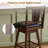 Desouza Transitional Faux Leather 26"H Swivel Counter Stool With Solid Wood Legs-132137921