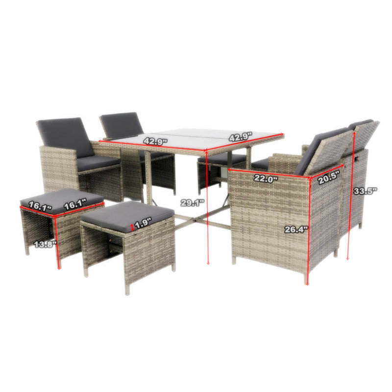 Buffet avec tablettes réglables, miroir à 4 portes creux