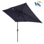 Parasol rectangulaire d'extérieur avec inclinaison et protection solaire pour auvent avec bouton-poussoir pour cour arrière