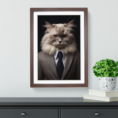 Ragdoll Cat in a Suit Painting No.3 - Framed Print